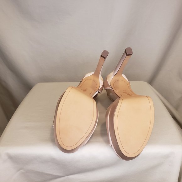 Sam Edelman Champagne Satin Platform Heels, Size 9. - Picture 7 of 9